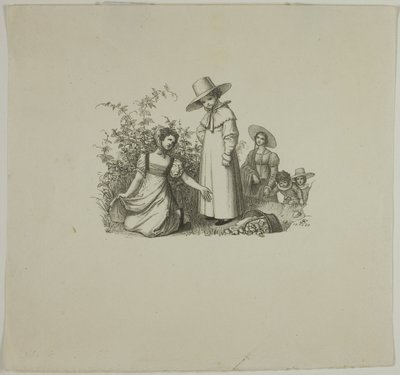 Familj med picknickkorgar av Ludwig Ferdinand Schnorr von Carolsfeld
