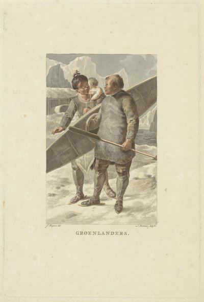 Invånare på Grönland Grönländare (titel på objekt) av Ludwig Gottlieb Portman