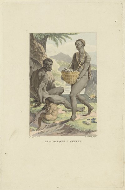 Tasmaniens folk Van Diemen Landers (titel på objekt) av Ludwig Gottlieb Portman