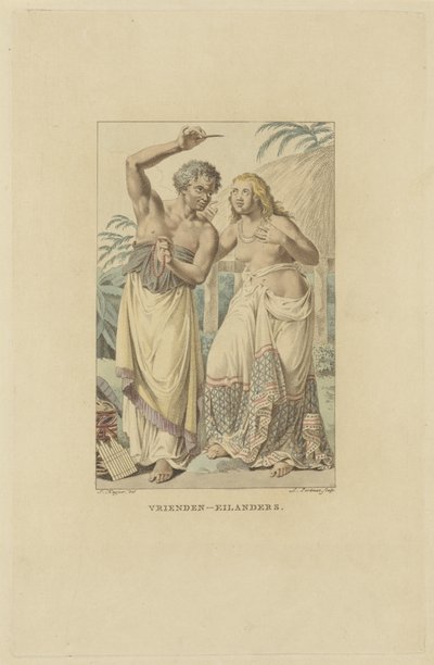 Invånare på Friends Islands (Tonga Archipelago) Friends-Islanders (titel på objekt) av Ludwig Gottlieb Portman