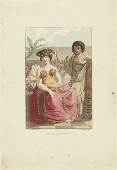 Invånare på Otaheite Island (Tahiti) Otaheitanen (titel på objekt) av Ludwig Gottlieb Portman