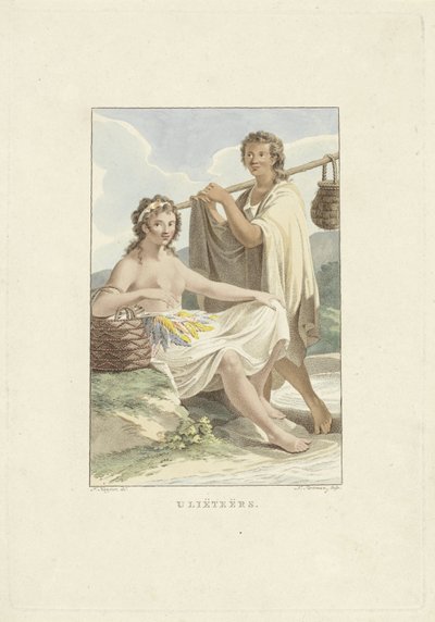 Invånare på ön Ulietea (Raiatea) Ulieteans (titel på objekt) av Ludwig Gottlieb Portman