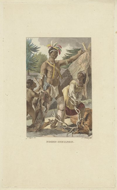 Iroquois familj framför tipi Nordindianer (titel på objekt) av Ludwig Gottlieb Portman