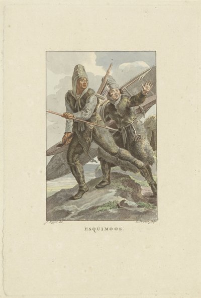 Flyr inuiter Esquimoos (titel på objekt) av Ludwig Gottlieb Portman