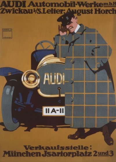AUDI bilverk m. B. H. Zwickau i. S. Chef: August Horch av Ludwig Hohlwein