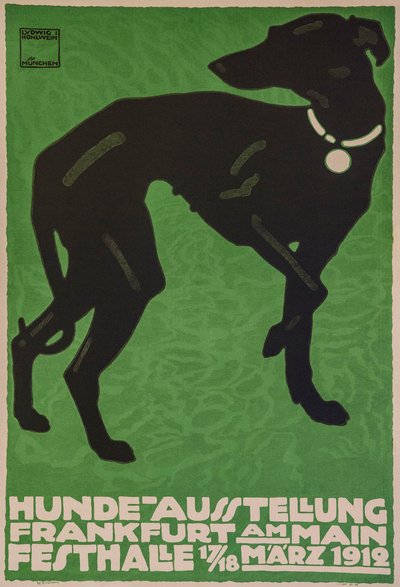 Hundutställning, 1912. av Ludwig Hohlwein