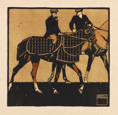 Från Portfolio Turf. Tolv hästkapplöpningsbilder, 1909. av Ludwig Hohlwein