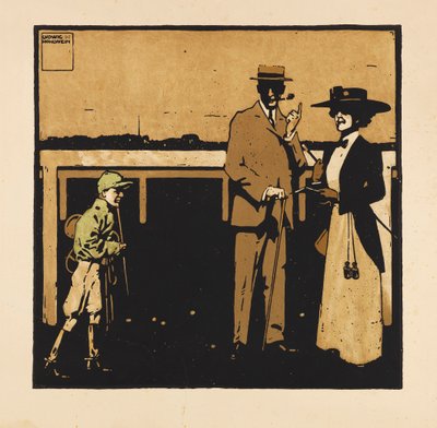 Från Portfolio Turf. Tolv hästkapplöpningsbilder, 1909. av Ludwig Hohlwein