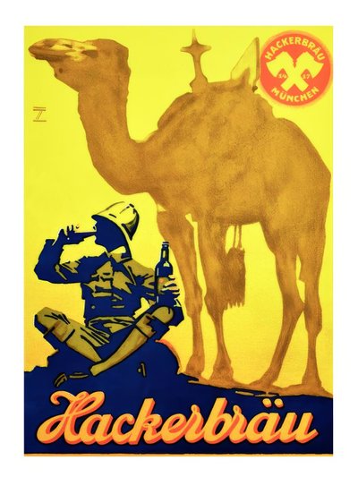 Hackerbräu öl av Ludwig Hohlwein
