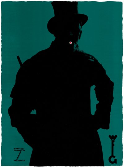 Affisch med reklam för "Grathwohl"-cigaretter (litho i färg) av Ludwig Hohlwein