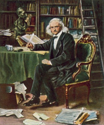 Theodor Mommsen, tysk antikforskare, historiker och författare (färglitografi) av Ludwig Knaus