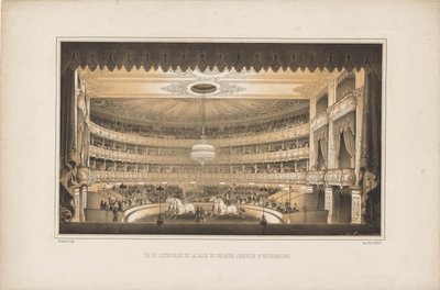 Interiör av Equestrian Circus Theatre i Sankt Petersburg, 1850. av Ludwig Premazzi
