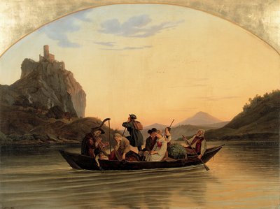 Korsning vid Schreckenstein av Ludwig Richter