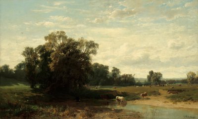 Betesmark i morgonstämning av Ludwig Willroider