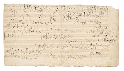 Autografmusikmanuskript, ett skissblad för den långsamma satsen av Stråkkvartetten i C, Op.59, No.3, den tredje "Razumovsky"-kvartetten, Wien, ca 1806 av Ludwig van Beethoven