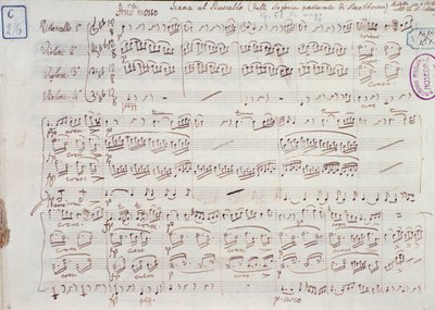 Sida av noterna till symfoni nr 6 i F-dur, opus 68, av Ludwig van Beethoven av Ludwig van Beethoven