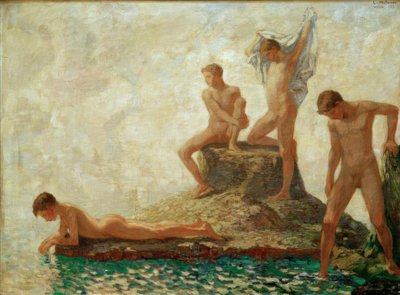 Badande ungdomar av Ludwig von Hofmann