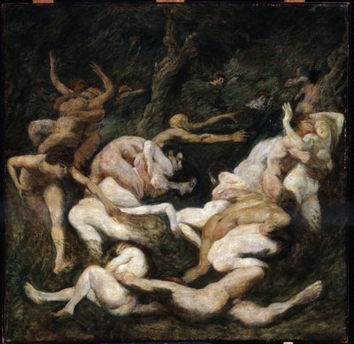 Bortförande av kvinnor. Målning av Ludwig von Hofmann (1861-1945). Olja på duk. Sol: 70,8x72cm. Pushkin, Moskva Bortförandet av kvinnor av Ludwig von Hofmann