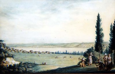 Avlägsen utsikt över staden Cospoli av Luigi (after) Mayer