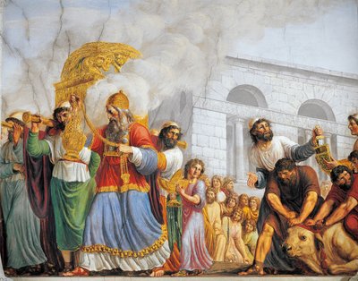 Italien, Florens, Palazzo Pitti, David följer med transporten av förbundsarken av Luigi Ademollo