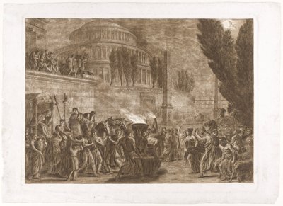 Procession vid forntida tempel av Luigi Ademollo