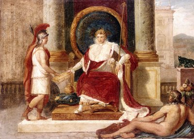 Napoleon levererar lagarna till gudinnan Rom av Luigi Agricola