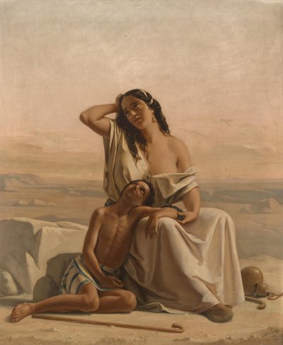 Hagar och Ismael i öknen av Luigi Alois Gillarduzzi