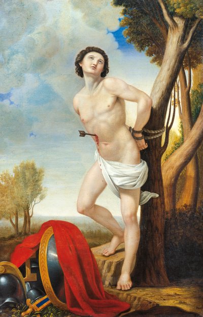 Martyrdom of St Sebastian, av Luigi Asioli (1817-77), olja på duk av Luigi Asioli