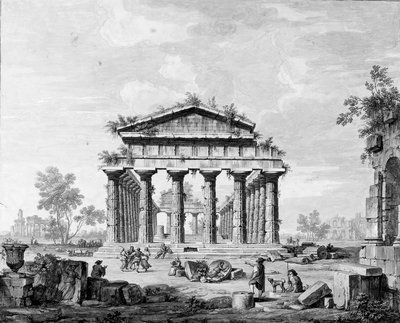 Junos tempel i Paestum av Luigi Balugani