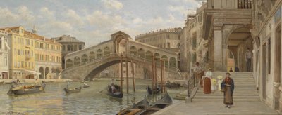 Utsikt över Rialtobron, Venedig av Luigi Ferrazzi