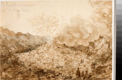 Vesuvius krater i Neapel (akvarell av Luigi Garibbo