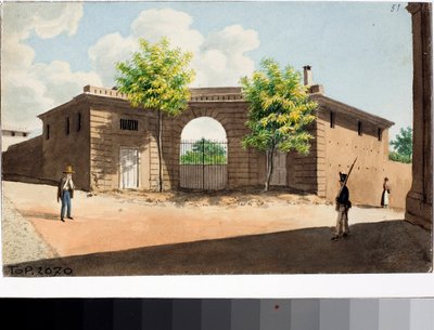 Utsikt över San leonardo-torget, Genua (akvarell, ca 1812-1815) av Luigi Garibbo