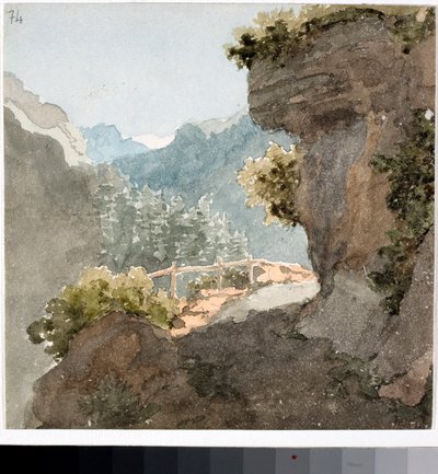 Utsikt över bergsleden (akvarell, ca 1820) av Luigi Garibbo