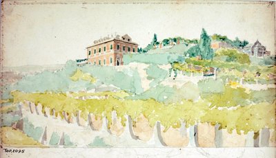 Utsikt över markis Gian Carlo di Negros villa känd som Villetta Di Negro i Genua (akvarell, ca 1820) av Luigi Garibbo