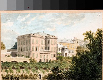 Utsikt över villa Cambasio, Genua (akvarell, ca 1820) av Luigi Garibbo