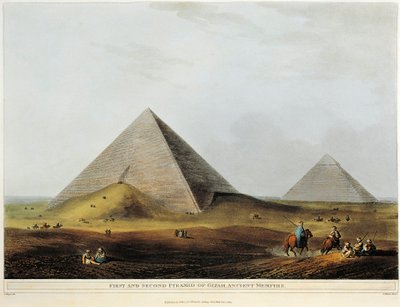 Arabisk bostad byggd på antika ruiner längs Menufkanalen i Egypten från Views in Egypt av Luigi Mayer, gravyr av Luigi Mayer