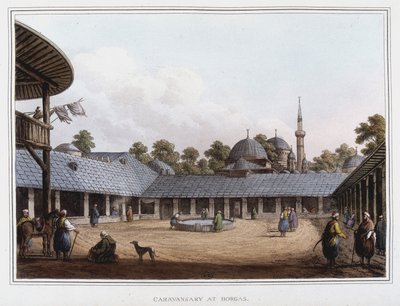 Campement a Borgas. i "" Utsikter i de osmanska dominionerna, i Europa, i Asien och några av Medelhavsöarna""" från originalteckningarna tagna av Luigi Mayer, London av Luigi Mayer