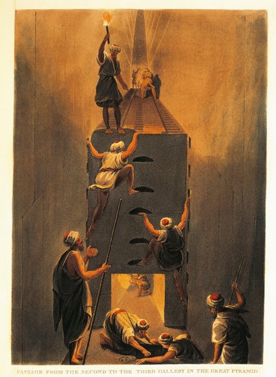 Frankrike, Paris, passage från det andra till det tredje galleriet i den stora pyramiden i Giza av Luigi Mayer