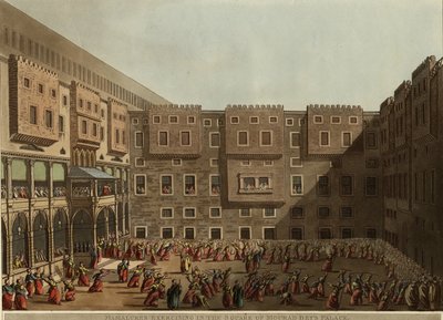 Mamluker tränar på torget Murad Beys Palace, 1802 av Luigi Mayer