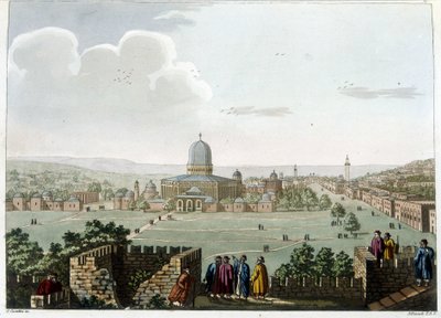 Salomons tempel (Moskén i Jerusalem) - i "" Utsikter i de ottomanska dominionerna, i Europa, i Asien och några av Medelhavsöarna""" från originalteckningarna tagna av Luigi Mayer, London av Luigi Mayer