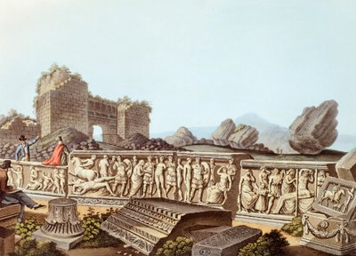 Ruinerna av Efesos i Turkiet, illustration av Luigi Mayer av Luigi Mayer
