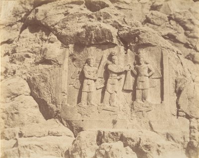 7 [Tag-e Bustan, Crowning Ceremony of Shapour II, Kermanshah], 1840-60-tal. av Luigi Pesce