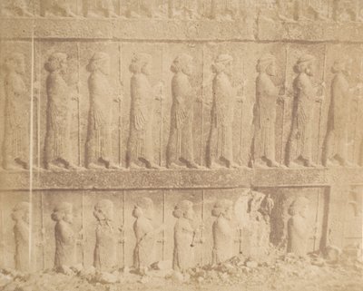 Procession på fasaden av den stora trappan, 1858. av Luigi Pesce