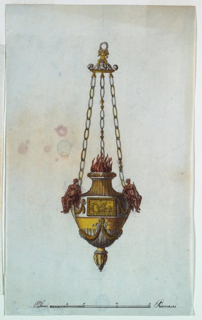 Teckning, Altarlampa, 1800-1825 av Luigi Righetti