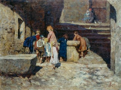Barn vid fontänen av Luigi Rossi