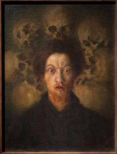 Självporträtt med dödskallar av Luigi Russolo