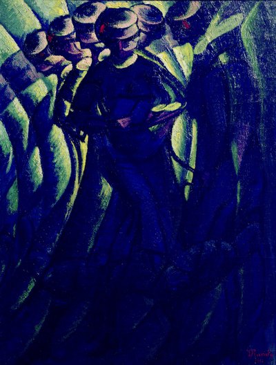 Sammanfattning av en kvinnas rörelser av Luigi Russolo