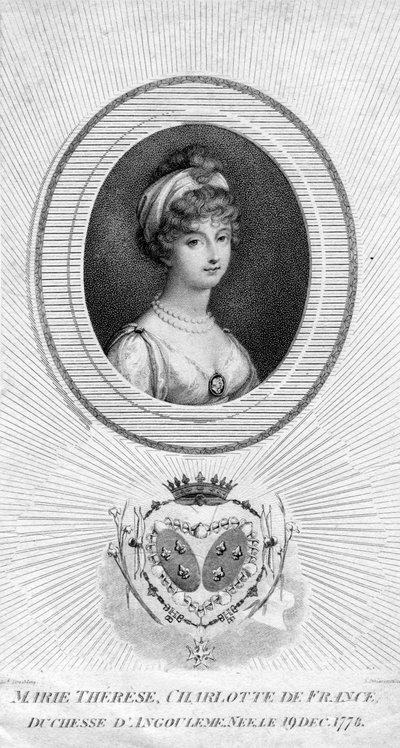 Marie-Therese-Charlotte de Bourbon, hertiginna av Angouleme och Dauphine av Frankrike, 1805. av Luigi Schiavonetti