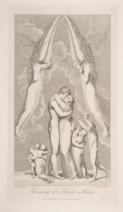 The Meeting of a Family in Heaven, från The Grave, en dikt av Robert Blair, 1 mars 1813. av Luigi Schiavonetti