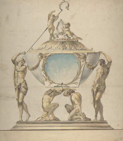 Design för en guld- och silverbiskopsrelikvieskrin, sent 1700-tal. av Luigi Valadier
